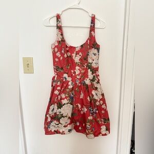 NWT Abercrombie & Fitch Red Floral Dress sz XS